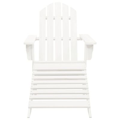 vidaXL Garden Adirondack Chair with Ottoman&Table Solid Fir Wood White