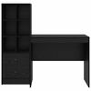 vidaXL Desk with Drawer 2 pcs Black Oak