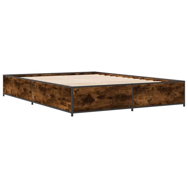 vidaXL Bed Frame without Mattress Smoked Oak 135x190 cm Double