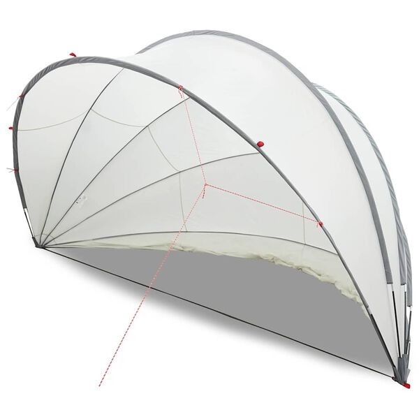 vidaXL Pool Dome Folding Manual Grey and Orange 500 x 500 x 236 cm