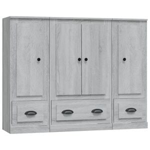 vidaXL Highboards 3 pcs Grey Sonoma Engineered Wood
