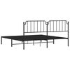 vidaXL Metal Bed Frame without Mattress with Headboard Black 200x200cm