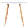 vidaXL Dining Table White and Oak 90x73.5 cm MDF