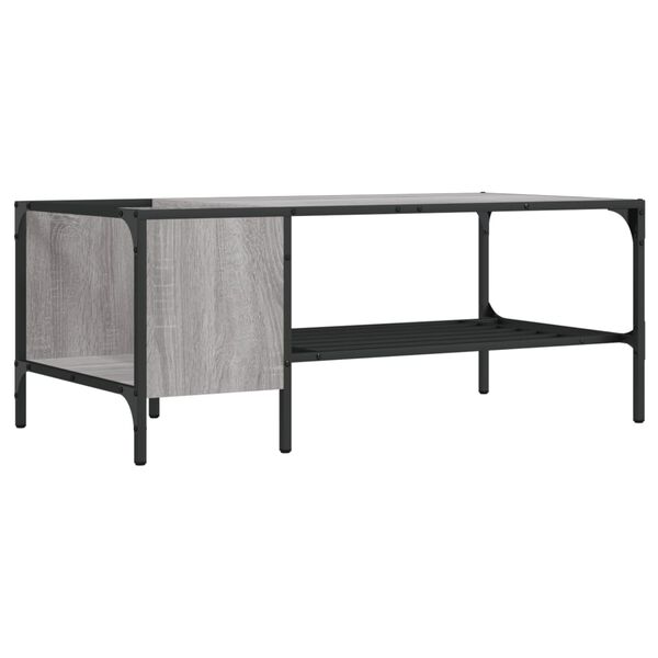 vidaXL Coffee Table with Rack Grey Sonoma 100x51x40 cm Engineered Wood