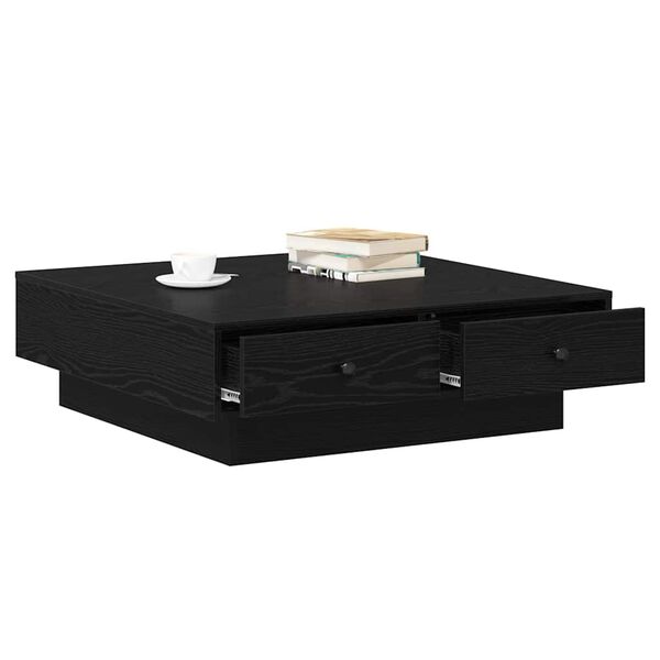 vidaXL Coffee Table Black Oak 90 x 90 x 28 cm Engineered Wood