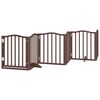 vidaXL Dog Gate with Door Foldable 15 Panels Brown 750 cm Poplar Wood