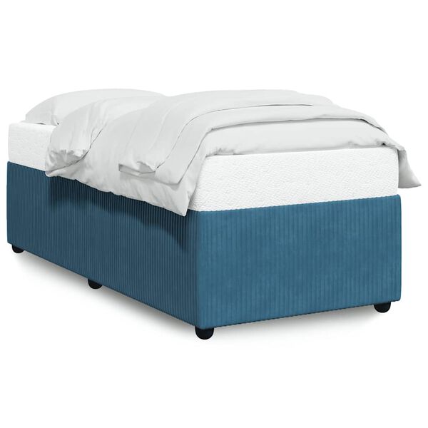 vidaXL Bed Frame without Mattress Blue 90x200 cm Velvet