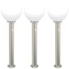 vidaXL Bollard Lights with Sensor 3 pcs 80 cm Stainless Steel IP44