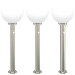 vidaXL Bollard Lights with Sensor 3 pcs 80 cm Stainless Steel IP44