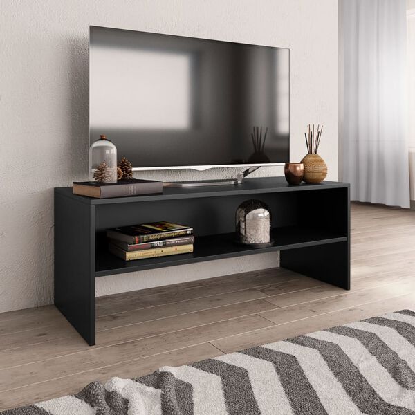 vidaXL TV Cabinet Black 100x40x40 cm Engineered Wood