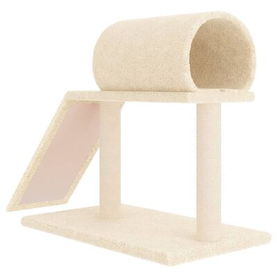 vidaXL Cat Scratching Posts with Tunnel and Ladder Cream 55.5 cm