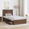 vidaXL Bed Frame Brown Oak and Silver 90 x 200 cm Engineered Wood
