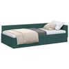 vidaXL Corner Bed Frame Dark Green 90 cm x 190 cm Velvet