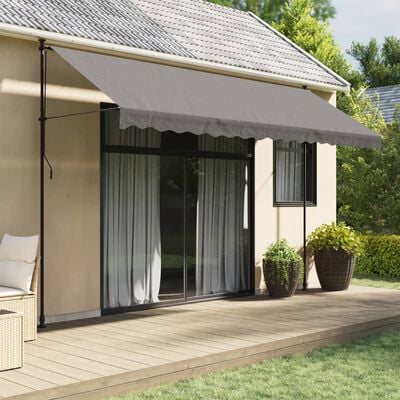 vidaXL Retractable Awning Anthracite 400x150 cm Fabric and Steel