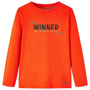 vidaXL Kids' T-shirt with Long Sleeves Bright Orange 104