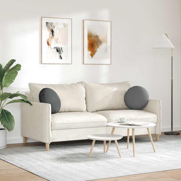 vidaXL Seat Cushions 2 pcs Dark Grey Ø40 x 13 cm Fabric