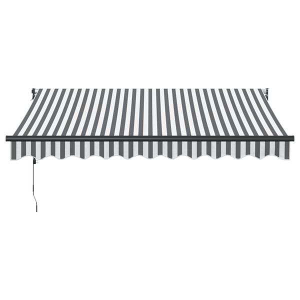 vidaXL Retractable Awning Anthracite and White 3x2.5 m Fabric&Aluminium