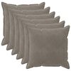 vidaXL Cushion Cover 6 pcs HOUTEN Light Grey 60 x 60 cm Velvet