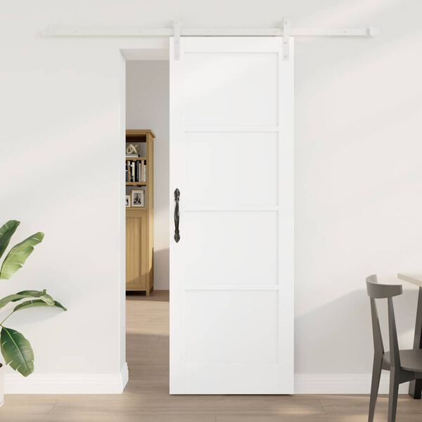 vidaXL Sliding Door White 73.5 x 211 cm Solid Pine Wood