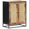 vidaXL Sideboard 60x35x75 cm Rough Mango Wood and Natural Cane