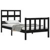 vidaXL Bed Frame without Mattress Black Small Single Solid Wood Pine