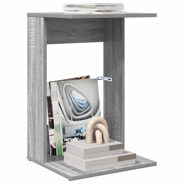 vidaXL Side Table Grey Sonoma 40 x 38 x 62.5 cm Engineered Wood