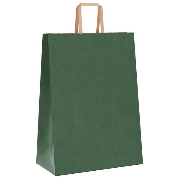 vidaXL Paper Bags 50 pcs with Handles Green 32x17x44 cm