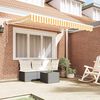 vidaXL Retractable Awning Manual Yellow and White 250 x 200 cm