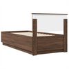 vidaXL Bed Frame with Headboard Brown Oak 100 x 200 cm Engineered Wood