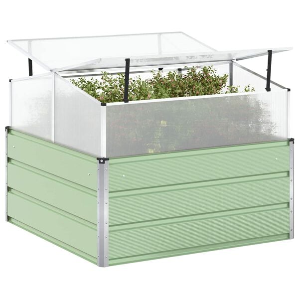 vidaXL Planter Pastel Green 100 x 100 x 77 cm Galvanised Steel