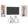 vidaXL 3 Piece TV Cabinet Set White Engineered Wood