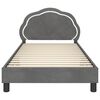 vidaXL Children's Bed Frame with Headboard Dark Grey 90 x 200 cm