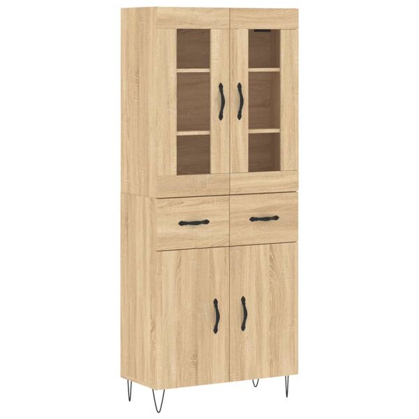 vidaXL Highboard Sonoma Oak 69.5x34x180 cm Engineered Wood