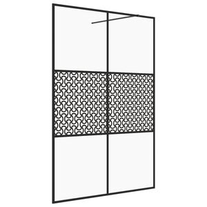 vidaXL Walk-in Shower Wall with Clear ESG Glass 140x195 cm Black