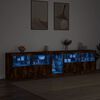vidaXL Sideboard with LED Lights Smoked Oak 283x37x67 cm