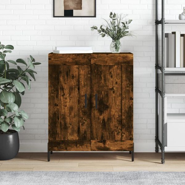 vidaXL Sideboard Smoked Oak 69.5x34x90 cm Engineered Wood