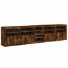 vidaXL Sideboard with LED Lights Smoked Oak 283x37x67 cm