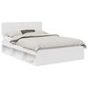 vidaXL Bed Frame with Headboard White 150 x 200 cm Solid Pine Wood