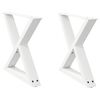 vidaXL Coffee Table Legs 2 pcs White 60x(42-43.3) cm Steel