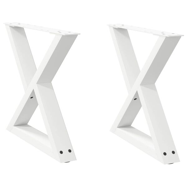 vidaXL Coffee Table Legs 2 pcs White 60x(42-43.3) cm Steel