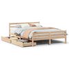 vidaXL Bed Frame without Mattress 150x200 cm King Size Solid Wood Pine