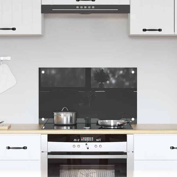 vidaXL Kitchen Backsplash Dark grey 70 x 40 x 0.6 cm Tempered Glass