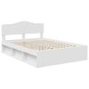 vidaXL Bed Frame with Headboard White 160 x 200 cm Solid Pine Wood