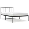 vidaXL Metal Bed Frame without Mattress with Headboard Black 80x200cm
