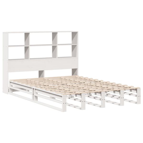 vidaXL Bookcase Bed without Mattress White 160x200 cm Solid Wood
