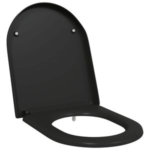 vidaXL Toilet Seat Black 49 x 36 x 4 cm Duroplast