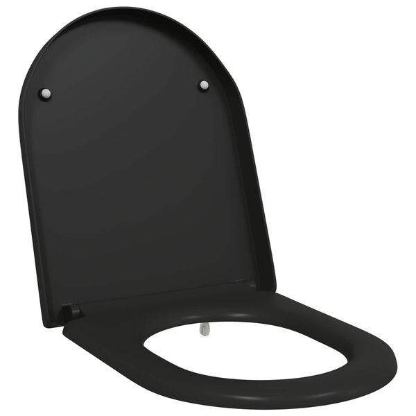vidaXL Toilet Seat Black 49 x 36 x 4 cm Duroplast