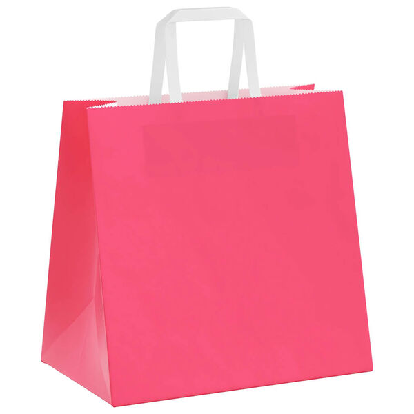 vidaXL Paper Bags 50 pcs with Handles Pink 26x17x25 cm