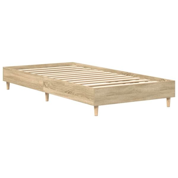vidaXL Bed Frame No Mattress Sonoma Oak 90x200 cm Engineered Wood