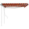 vidaXL Manual Retractable Awning with Posts 4.5x3.5 m Orange and Brown